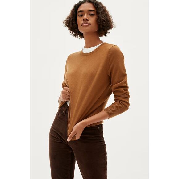 Everlane Sweaters - Everlane Cashmere Crew Neck Long Sleeve Pullover Sweater Whiskey Brown XS